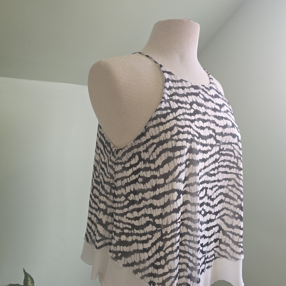 Tyche Black and White Patterned Halter Blouse - Picture 3 of 5